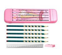 Generico Divided Pencil Box, Crayon Storage Box, Student Pencil Case, Kids Pencil Storage, Pencil Box for School, Hard Pencil Case, Stationery Organizer for Kids, Kids Pencil Box with Ruler, rose,