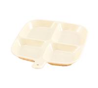 Genérico Divided Plate - Porcelain Plate With Compartment | Household Dishwasher-Safe Tableware Compartmentalized Square Fruit Dish | Four Grid Divided Seasoning Plate For Lunch School Picnics Outdoor