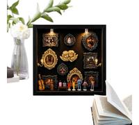 Genérico DIY Shadow Box Frame - Bois Résine 21,5 x 21,5 x 3,7 cm 380 g Golden Mini Photo Frame 3D Figurine Display Shadow Box Set Romantic Gift For Father's Day Valentine Birthday Decoration