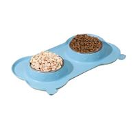 Genérico Dog Double Feeding Bowl - Non-Slip Kitten Food Double Bowls | Dish Stainless Steel Dish For Small Medium Large Size Dogs Chats