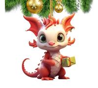 Generico Dragon Christmas Tree Pendentif - Acrylique Dragon Décore Noël | Ornements de personnage de dragon de Noël pour les fêtes de chambre à coucher pour les vacances à la maison.