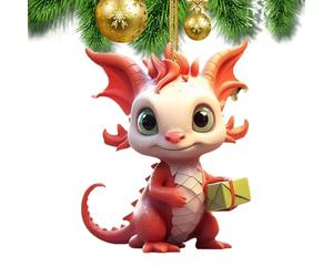 Generico Dragon Christmas Tree Pendentif - Acrylique Dragon Décore Noël | Ornements de personnage de dragon de Noël pour les fêtes de chambre à coucher pour les vacances à la maison.