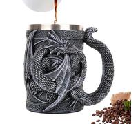 Generico Dragon Coffee Cup - Dragon 3D, Chope Fantasy Drink | Chope intérieure en acier inoxydable, art sculpté avec dragons, porte-gobelet médiéval, nouveauté d'exposition de collection pour l