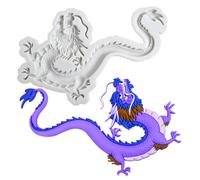 Generico Dragon Molds for Resin - Silicone 17,8 x 11,6 x 1,5 cm | 3D Dragon Fondant Cake Mold | Chinese Style Flying Dragons Mold for DIY Cake Fondant Cookie Decoration