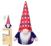Generico Du 4 juillet - Tomte suédoise en peluche 28 cm | Gnomes, peluche rustique Rudolph sans visage, décorations pour fêtes à la maison et table patriotiques pour commémoratif présidents vétérans
