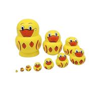 Genérico Duck Dolls-Wooden Toys Lot de 10 figurines russes Apprentissage coloré avec des canards jaunes pour , cadeau décoratif pour salon, chambre, aire de jeu ou SC