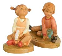 Generico Duo Bambini avec giochi Della Série 12 cm Fontanini