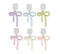 Genérico Dust Plug - Phone Dust Cover | 6 pièces Plug Cover Bow Zinc Alloy Protective Cellphone Charm Tiny Phone Decor for most Smartphones Cover Caps Protector