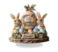Generico Easter Acrylic Bunny Decoration | Acrylic, 19 x 20 cm, Clear & Colorful | Statue de lapin imperméable | Tiered Tray Decor for Farmhouse, Tabletop, Home