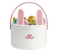 Generico Easter Bunny Basket Bags | Cotton Rope Container,Rabbit Bucket Tote - for Toys Snacks Party Holiday Birthday Kids Boys Girls