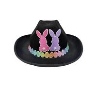 Generico Easter Cowboy Hat - Bunny Ear Non-Woven Western Cute Cowboy Hat | Party Costume Cowgirl Hats | 10 pouces Non-Woven Fabric Hats For Birthday Party Carnival Family Gatherings Holiday Stage