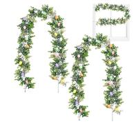 Generico Easter Garland | 2 Pieces Easter Egg Garland Artificial | Artificial Easters Egg Garlands | 5,7 ft Eggs Spring Decorations | Holiday Ornament | for Home Indoor Party Wall Mantel Stairs