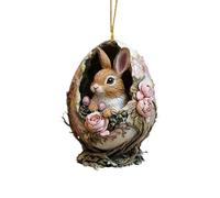 Genérico Easter Ornaments - 2D Lapin Décorative Easter Pendant | Acrylique Bunny Hanging Ornament | Lightweight Cartoon Tree Decoration For Holiday Party Usage Scenario Idéal