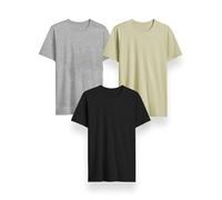 Generico Easy Fit, Lot de 5 t-shirts pour homme, manches courtes, 100 % coton, coupe régulière, unisexe, décontracté, sport - Urban, Noir, gris chiné, sable, XXL