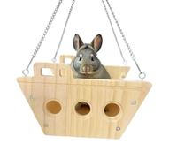 Genérico Eco-Friendly Cradle, Interactive Small Animal Trapeze, 3,54 pouces Hook with Sturdy Link, Polished Barkless Balance Board, Chewy with Rustic Aesthetic, Climbing Accessory for Gerbil