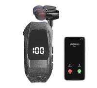 Generico Écouteur Sans Fil Rétractable | Casque Avec Clip De Col Et Microphone Antirumeur | Appareil Compact Pour Travail Sport Conduite Entraînements Bureau Réunions Voyage Utilisation Quotidienne