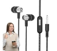 Genérico Écouteurs avec téléphone : écouteurs avec 110 cm, microphone avec annulation de bruit, ajustement intra-auriculaire ergonomique, son stéréo à bobine dynamique | Écouteurs résistants à la