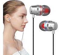 Generico Écouteurs en métal, écouteurs avec câble de 1,2 m | matériau métallique avec isolation acoustique 10 g, contrôleur filaire professionnel dans les écouteurs à basses pour une