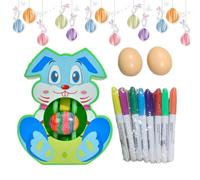 Genérico Egg Decor Kit, Rotating Electric Design, Quick Dry Art Tool, Light Music Interactive Craft Set for Children Family Home School Travel Picnic Birthday Holiday Party Creative Activity
