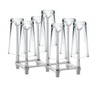 Genérico Égouttoir à tasses - Support créatif pour verres, porte-tasses pour eau, café et thé, étagère de rangement de cuisine, matériau PP & gris, 24,5 x 18,5 cm Égouttoir compact