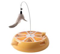 Generico Electric Cat Toy, Cat Exercise Turntable, Mute Cat Toy, Indoor Cats Feathers, This Cats Turntable Exercise Toy Features a Unique Design That Allows Your Cats to Bat at Moving Feathers