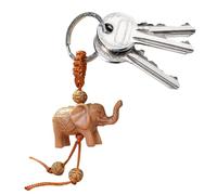 Generico Elephant Key Ring - Trois dimensions Carved Key Ring Pendant, Elephant Keychain, 3D Elephantt Imitation Wood Mobile Phone Keychain Pendant, MobiHangable Decoration for Purse Backpac
