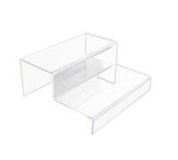 Genérico Élévateur d'étagère en acrylique | Étagère d'affichage polyvalente | Présentoir à 2/3 couches, étagère d'escalier, rehausseurs de barre de bonbons pour chaussures