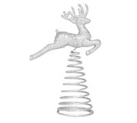 Generico Embout pour sapin de Noël, décoration pr arbre natae avec rennes printanières paillettes dorées, ajouter un accent festif et étincelant à vos arbres du festival, ornement dur
