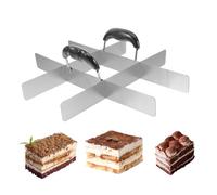 Genérico Emporte-pièce carré en acier inoxydable avec manche - Ustensile de pâtisserie pour flan riz restaurant maison Flan riz fondant gâteau anniversaire amis