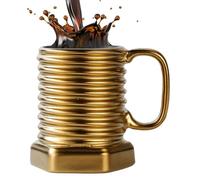 Generico En céramique industrielle moderne - verres à lait intérieur noir de 380 ml, à café amusant, tasse à café en résistant, verres extravagants pour Cappuccino Lait Cacao Vin