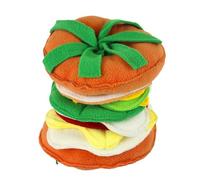 Generico en peluche pour chiens | Enrichissement en forme de hamburger, peluche avec couineur, pour chiots de petite et moyenne taille, jeu anti-ennui, entraînement, nettoyage des dents, Noël
