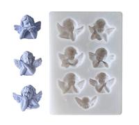 Generico en résine pour anges - outils de traitement en silicone 12,5 x 8,5 cm | Kit de fabrication de savon à libération facile à 7 cavités | Moule pour porte-clés Ornement Pendentif Fa