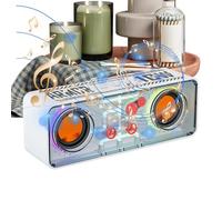 Generico Enceinte sans fil, boîtier transparent avec | Enceinte RVB transparente avec son stéréo et basses pour camping, plage, chambre, jardin, patio et fêtes