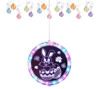 Generico Enseigne LED Pâques | Décoration Lumineuse cordes colorées mur de Noël intérieur extérieur, pour fenêtres avec lapin de Pâques | Pour mur maison fêtes décorations extérieures porche