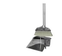 Generico Ensemble balai et pelle à poussière for usage domestique intérieur, outil de nettoyage Batoom, condition Swee combinaison sèche(【obsidian gray】 2-piece set)