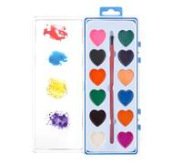 Generico Ensemble D'aquarelles À Thème Coeur - Kit De Peinture Lavable | Fournitures De Peinture Et D'Art - Pour Garçons Filles Débutants Homeschool École Scrapbooking Fête Anniversaire Saint