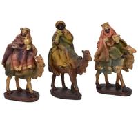 Generico Ensemble de 3 rois mages en chameau en résine série 10 h cm