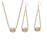 Generico Ensemble de bijoux rétro avec pendentif étoile à cinq branches et diamants colorés collier boucles d'oreilles en cristal accessoires de mode boucles d'oreilles clip cadeau pour rendez-vous