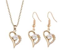 Generico Ensemble de bijoux rétro avec pendentif étoile à cinq branches et diamants colorés collier boucles d'oreilles en cristal accessoires de mode boucles d'oreilles clip cadeau pour rendez-vous