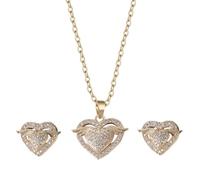 Generico Ensemble de bijoux rétro avec pendentif étoile à cinq branches et diamants colorés collier boucles d'oreilles en cristal accessoires de mode boucles d'oreilles clip cadeau pour rendez-vous