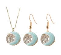 Generico Ensemble de bijoux rétro avec pendentif étoile à cinq branches et diamants colorés collier boucles d'oreilles en cristal accessoires de mode boucles d'oreilles clip cadeau pour rendez-vous