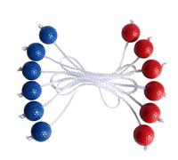 Generico Ensemble de boules - Bleu/Rouge - 6 balles avec 2 cibles, jeu de lancement d'intérieur, équipement interactif extérieur, design de corde Bolas, sac de transport portable | Cortil