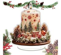 Generico Ensemble de décorations de Noël pour l'intérieur | Décorations en acrylique 2D pour bureau | Ensemble de pièce de fête et décoration pour étagère de bibliothèque, idéal pour la maison de