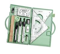 Generico Ensemble de frappeurs, ensemble de géométrie,16x kit d'outils mathématiques | Outils de dessin avec boîte de stockage, fournitures de rédaction pour les enseignants des étudiants d'artistes