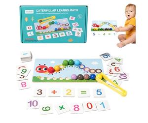 Generico Ensemble De Jeux Mathématiques en Bois,Activités Éducatives Préscolaires pour Arithmétique | Puzzle avec Perles pour d'âge préscolaire 3-5 Ans Hommes et Femmes Anniversaire et