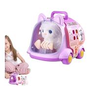 Generico Ensemble de jouets interactifs pour animaux de compagnie - Chiot en peluche électronique aboyant à pied, valise de transport clinique vétérinaire, pour l'alimentation pour le toilettage |