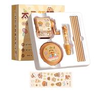 Generico Ensemble de papeterie scolaire - Ensemble adorable esthétique dessin animé - pour classe comprenant taille-crayon, aspirateur électrique, caoutchouc, crayons