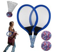 Generico Ensemble de raquettes de tennis et badminton pour - Légères en EVA sans danger et design flexible | 1 paire de jeux éducatifs de sport de plein air avec volant, balles de tennis