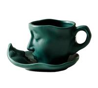 Genérico Ensemble de soucoupes pour - Modern versatile Tasse à thé Kiss Face, Sleek, tasses à café minimalistes, faites à la main avec Love Kiss | Multipurpose Outdoor Indoor Utility stylish elegant