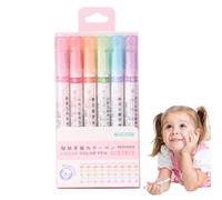Generico Ensemble de surligneurs - 6 marqueurs pour bords colorés de différentes formes, stylos à écrire sur journal pour planificateur, outils de dessin pour prendre des notes | Kit de pour